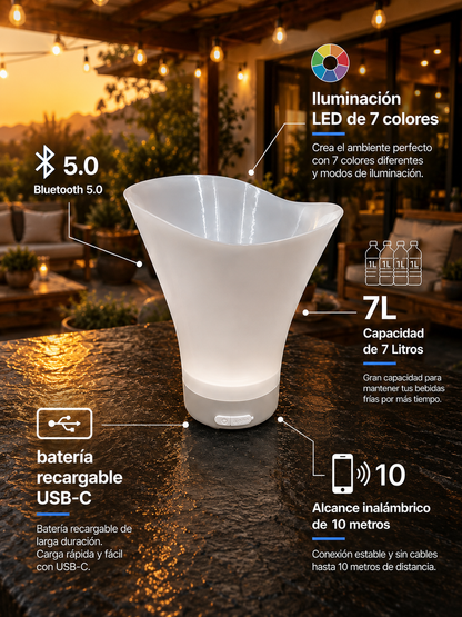 Hielera LED con Parlante Bluetooth